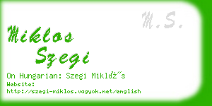 miklos szegi business card